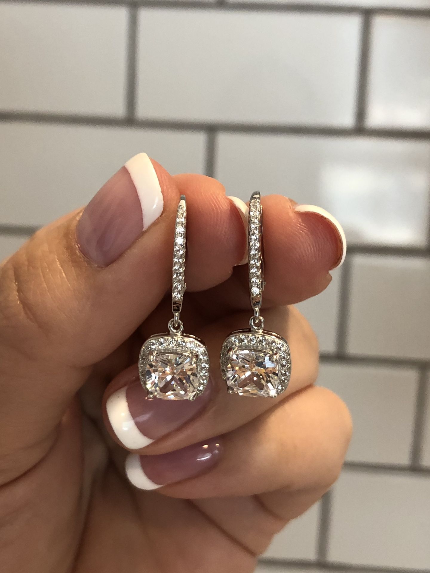 Brand New Stunning Sterling Silver 925 Earrings With CZ Diamonds