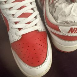 DUNKS Nike Red and White Sneakers