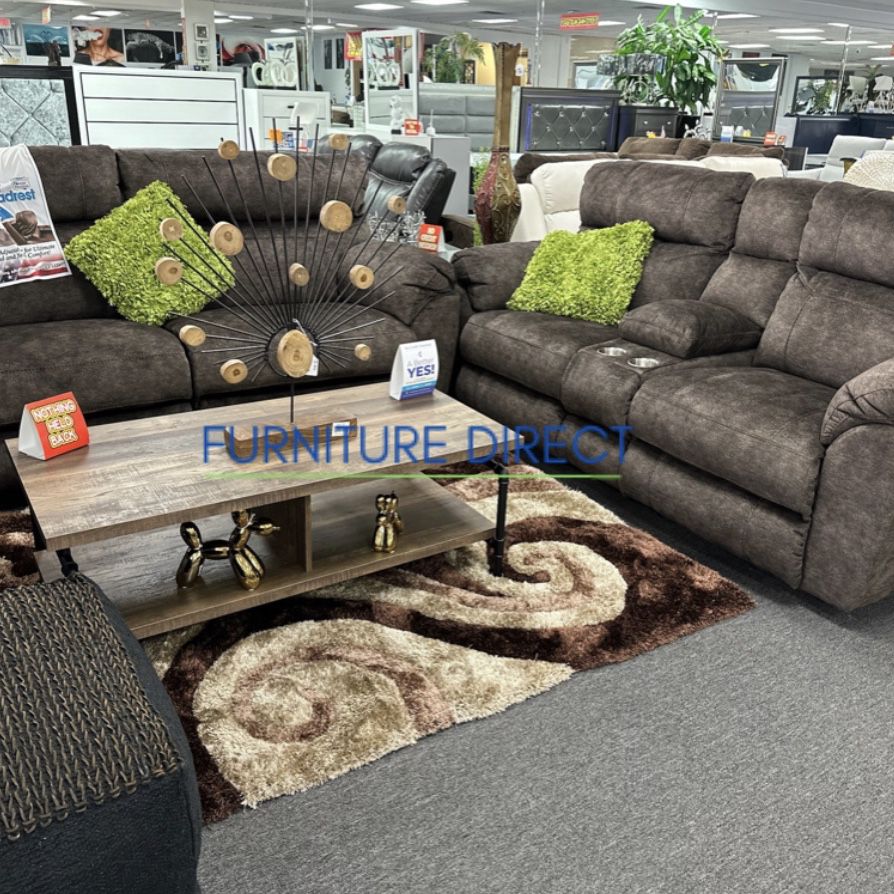 Beautiful Brown Goose Down Power Head And Foot Reclining Sofa Set Now 50% Off