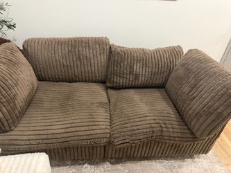 Brown Corduroy Modern Love Seat