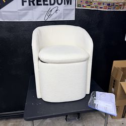 White chair with storage