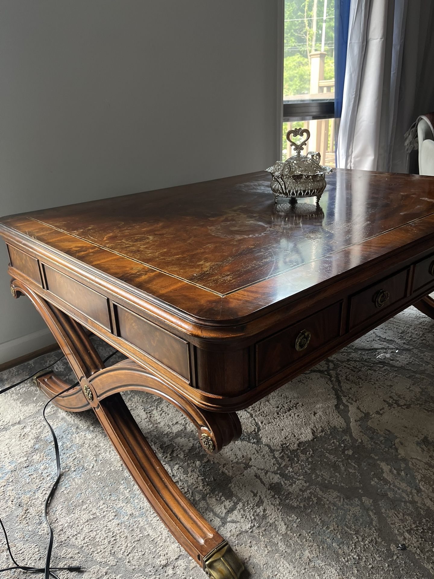 Elegant Regency Revival Mahogany Writing Desk