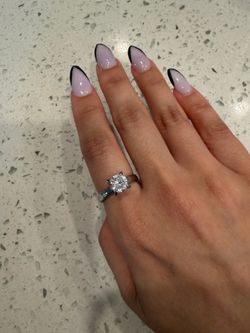 Silver CZ stone size 8