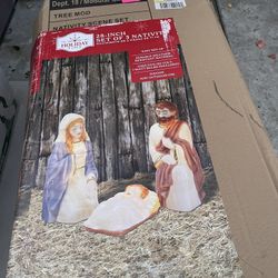 3pc Lighted Nativity Set Outdoor Decor