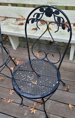 2 Vintage Wrought Iron Patio Furniture Chairs