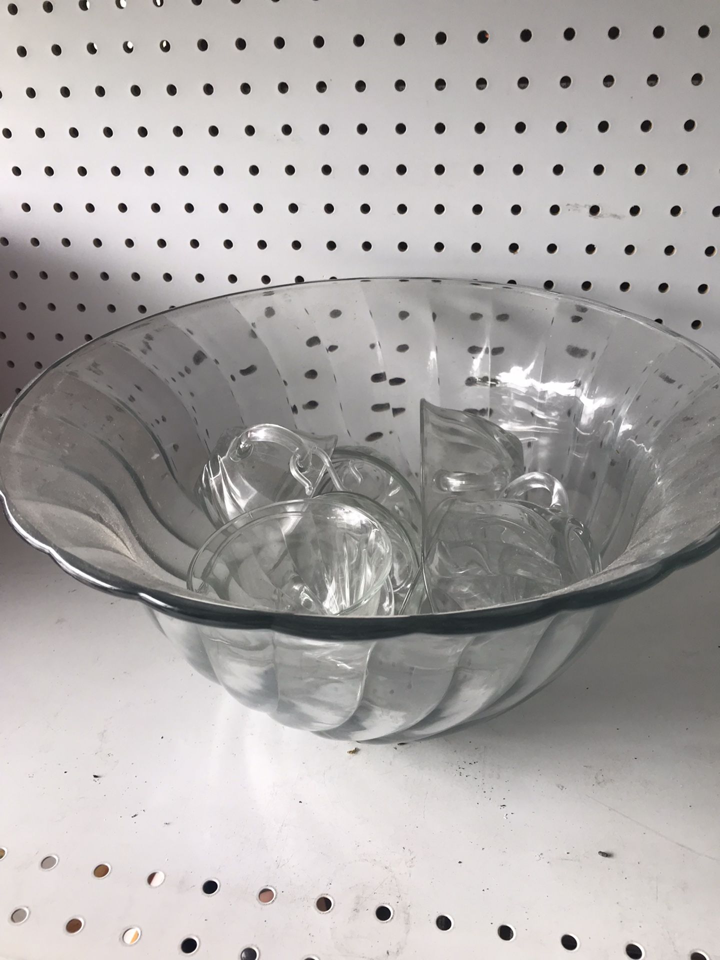 Punch bowl and glasses