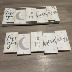 love you to the moon and back wall decor