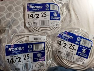 120/240 v 14/2 Romex, 25ft pull