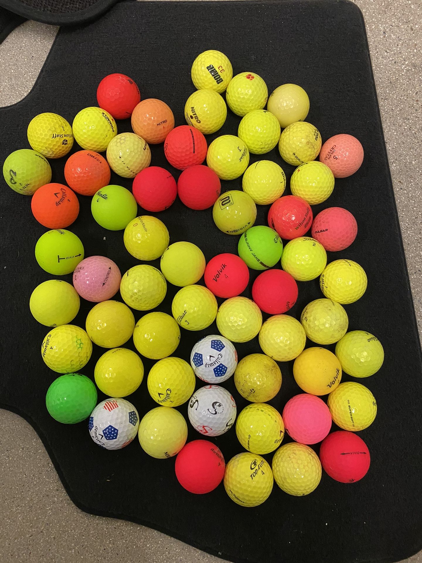 60 Assorted Color Golf Balls!