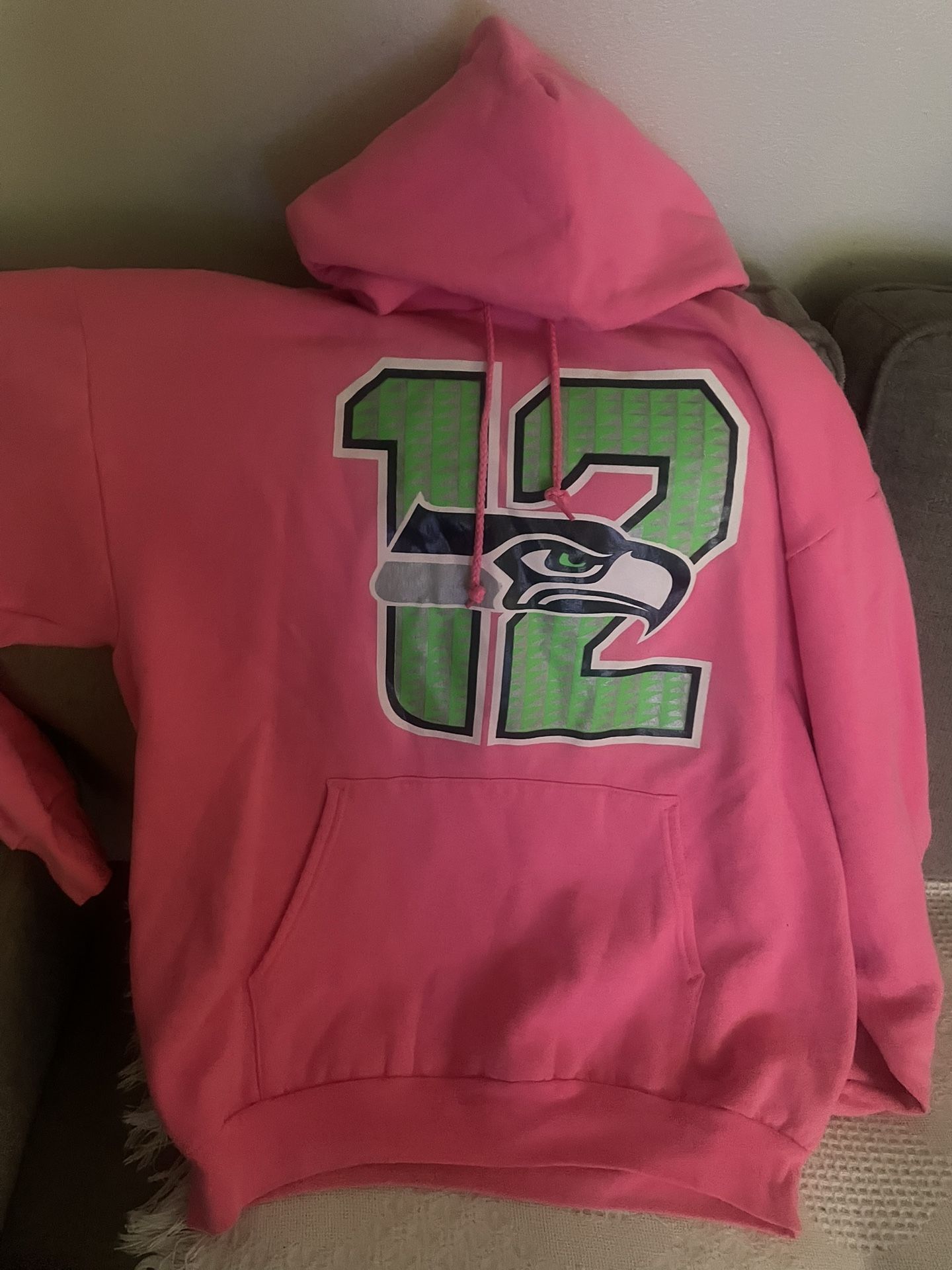 Seahawks Hoodie Pink Size Large Adult