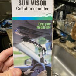 Sun Visor Car Phone Holder, 360° Rearview Phone Holder for Car Sun Visor