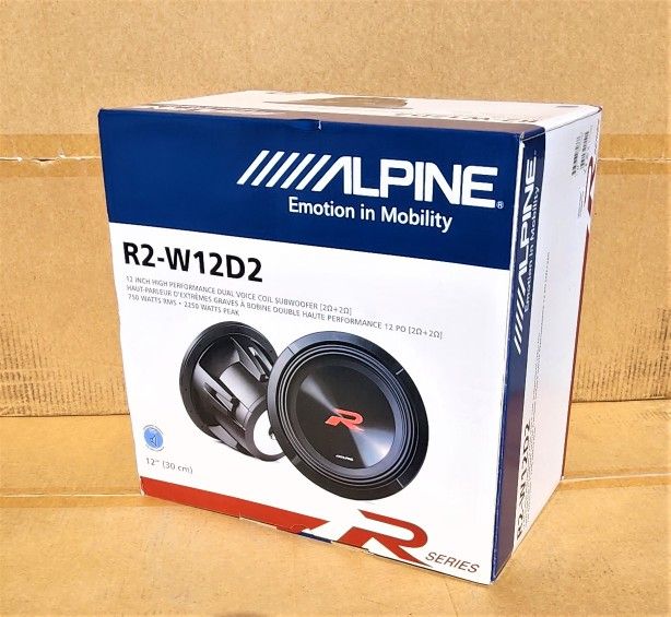 Alpine R2-W12D2 Bass Speaker 12" Dual Voice Coil Subwoofer 2250 Watts R Series 🚨 Payment Options Available 🚨 No Credit Needed 🚨 
