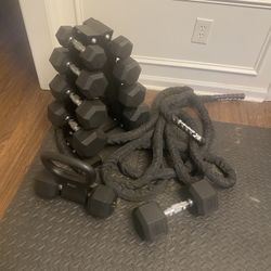 Dumb Bell Set With Weighted Rope