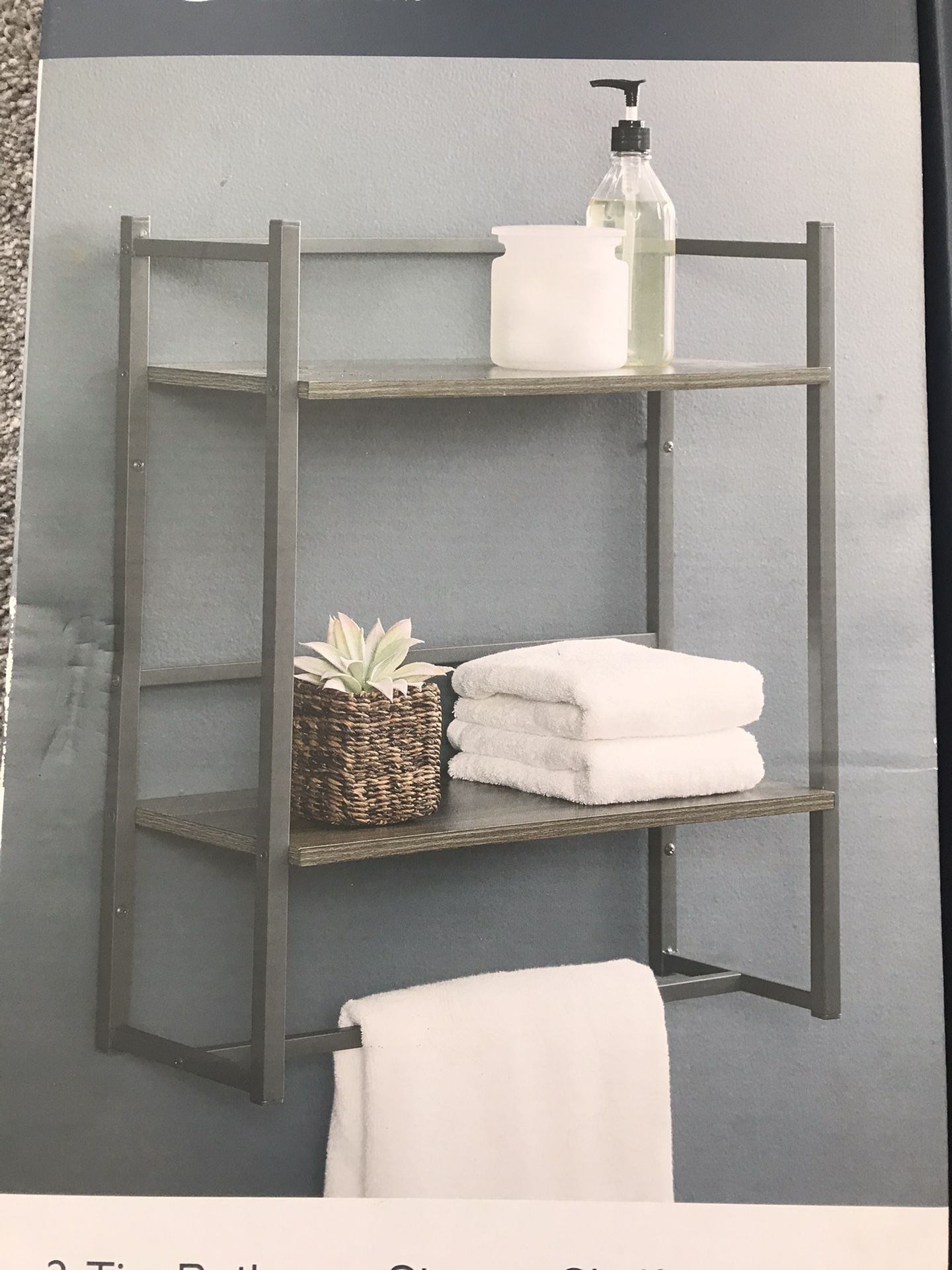 2 Ties Bathroom Storage Shelf Brand New