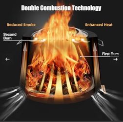 new in box  outdoor smokless fire pit