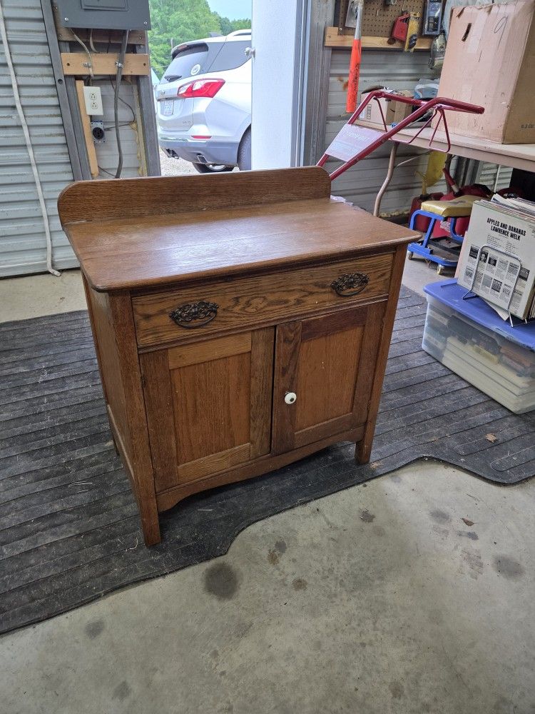 Antique Wood Washstand Night Table