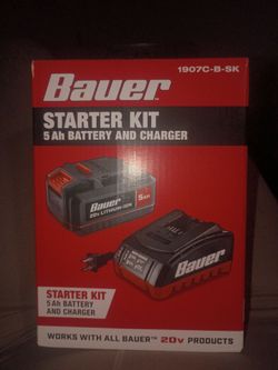 Bauer starter kit one 5ah battery with charger