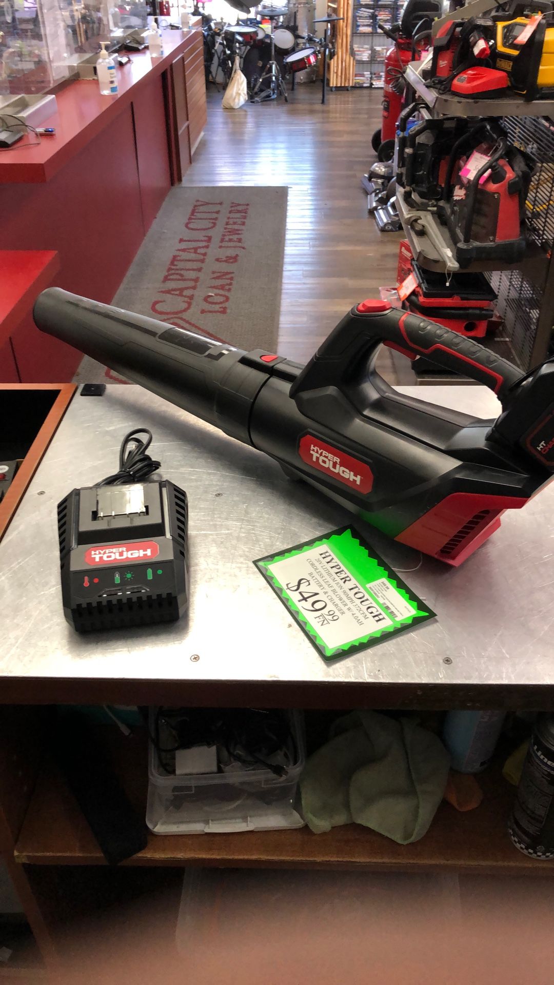 96091 Hyper Tough HT21-401-003-04 20v Lithium Ion 90mph 372cfm Cordless Leaf Blower W/ 4.0ah Battery And Charger 588253