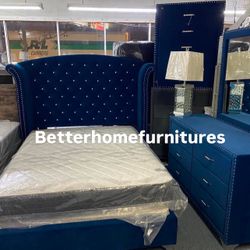 New 4pc Bedroom Set In Box Free Assembly  📦 Finance Available No Credit Needed $39 Down Buy Now Pay Later 
