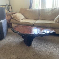 wobbly live edge coffee table