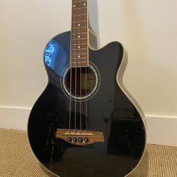 Ibanez Acoustic/Electric Bass Black With Abalone Inlay 