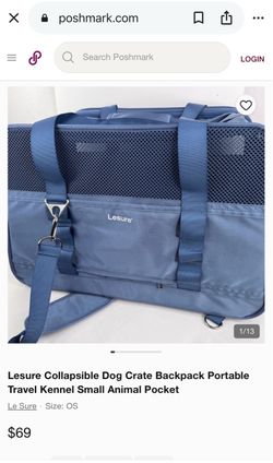 Lesure Collapsible Dog Crate Backpack Portable Travel Kennel Small Animal Pocket