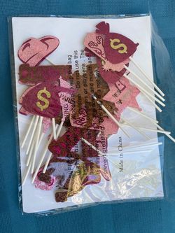 Western Cowgirl Glitter Cupcake Toppers Set of 24