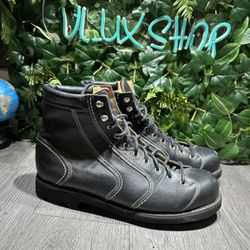 Vintage Mens John Fluevog Boots Black Lace Up Size 14