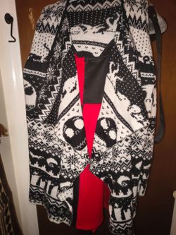 Women's Black/White Nightmare Before Christmas Cardigan Sweater L Long Sleeve