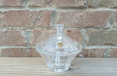 Vintage Crystal Panel Cut Candy Dish/Lid