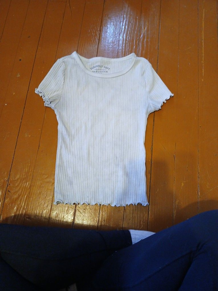 Aeropostale Srunken White Tee Size XS