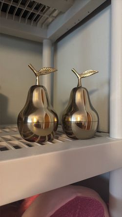Gold Pear-Shaped Decorative Figurines Set of 2