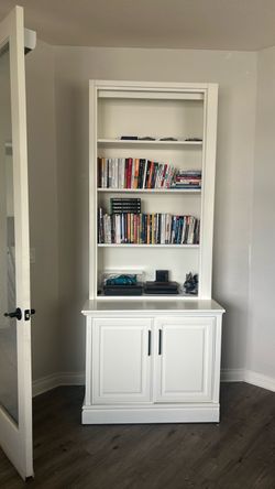 Cabinet with storage and bookcase