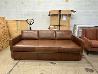 SALE!!! Large Brown Leather Sofa (originally $4,500)