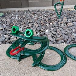 Metal Yard Art, Horseshoe Frog w/Tongue, 6.5" Tall x 11" Wide