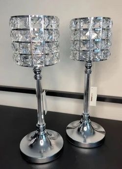 CRYSTAL CANDLE HOLDERS