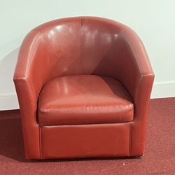 Leather Accent Swivel Chair 