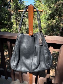 Coach Black Pebbled Leather Hobo Bag