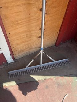 75 in. L Landscape Rake 36 in. Head Aluminum Landscape Rake with Handle Lake Weed Rake