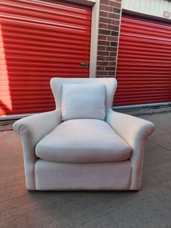 Restoration Hardware Belgian Wingback Upholstered Chair (White Linen) *Delivery Available*