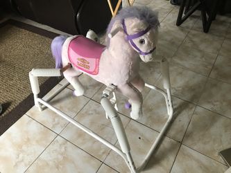 Kids working talking and singing riding horse