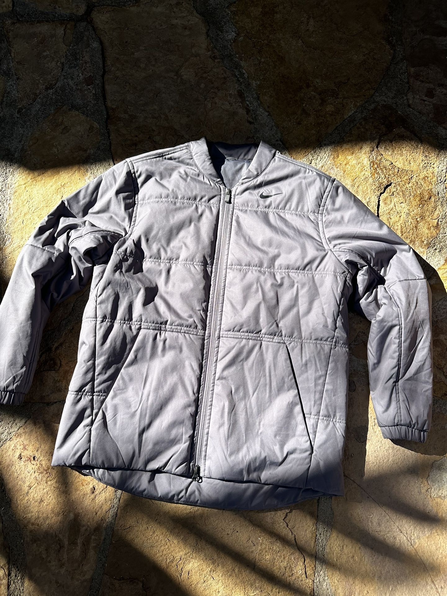 Nike Jacket Gray Polyester Filled Full Zipper Reversible Coat Mens Size XL New