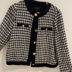 Sweater Cardigan  Black/white Ann Taylor Small