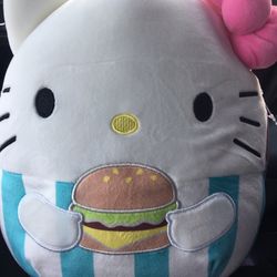 Squishmallow Hello Kitty With Hamburger 10”