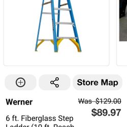 6ft Warner Ladder.   Used But In Great Shape