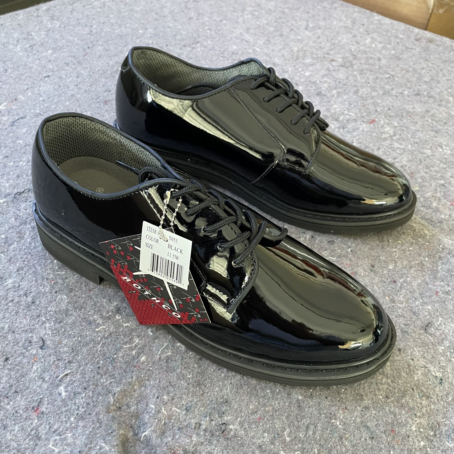 Black Lightweight Uniform Oxfords High Gloss Size 11.5W