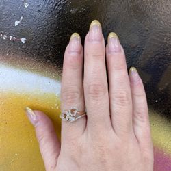 10k DIAMOND HEART RING 