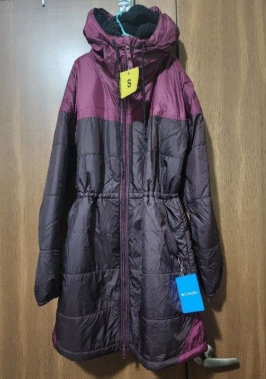 Columbia Women's Flash Challenger Sherpa Lined Long Jacket New Cinder, Marionberry Made in India Size S