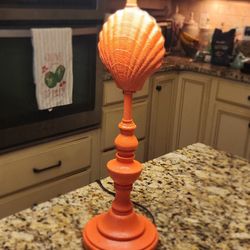 Coral Pink Sea Shell Lamp