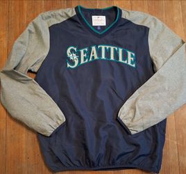 Mens Size Medium Seattle Mariners Pullover Jacket Coat Stitched